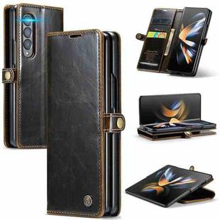 For Samsung Galaxy Z Fold4 CaseMe 003 Crazy Horse Texture Leather Phone Case(Coffee)