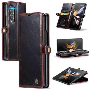 For Samsung Galaxy Z Fold4 CaseMe 003 Crazy Horse Texture Leather Phone Case(Wine Red)