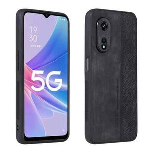 For OPPO A97 5G AZNS 3D Embossed Skin Feel Phone Case(Black)