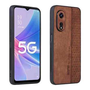 For OPPO A97 5G AZNS 3D Embossed Skin Feel Phone Case(Brown)