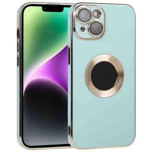 For iPhone 14 Electroplated TPU Phone Case(Light Cyan)