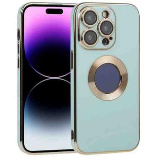 For iPhone 14 Pro Max Electroplated TPU Phone Case(Light Cyan)