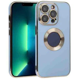 For iPhone 13 Pro Max Electroplated TPU Phone Case(Light Blue)