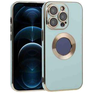 For iPhone 12 Pro Max Electroplated TPU Phone Case(Light Cyan)