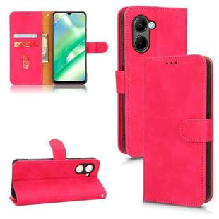 For Realme C33 Skin Feel Magnetic Flip Leather Phone Case(Rose Red)