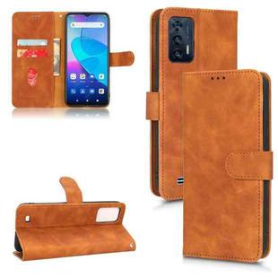 For Oukitel C31 Skin Feel Magnetic Flip Leather Phone Case(Brown)