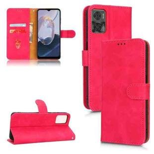 For  Motorola Moto E22 4G / E22i 4G Skin Feel Magnetic Flip Leather Phone Case(Rose Red)