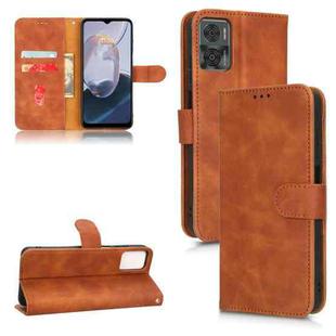 For  Motorola Moto E22 4G / E22i 4G Skin Feel Magnetic Flip Leather Phone Case(Brown)