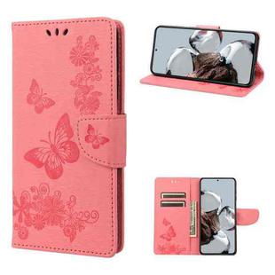 For Xiaomi 12T / 12T Pro / Redmi K50 Ultra Butterfly Embossed Horizontal Flip Leather Phone Case(Pink)