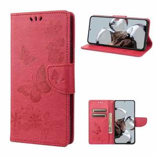 For Xiaomi 12T / 12T Pro / Redmi K50 Ultra Butterfly Embossed Horizontal Flip Leather Phone Case(Red)