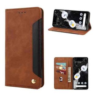 For Google Pixel 7 5G Skin Feel Splicing Leather Phone Case(Brown)