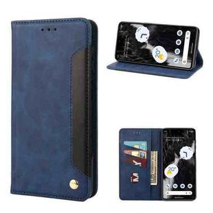 For Google Pixel 7 5G Skin Feel Splicing Leather Phone Case(Blue)