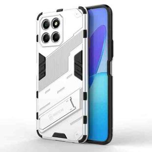 For Honor X8 5G Punk Armor PC + TPU Phone Case with Holder(White)