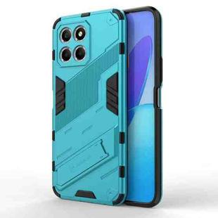 For Honor X8 5G Punk Armor PC + TPU Phone Case with Holder(Blue)