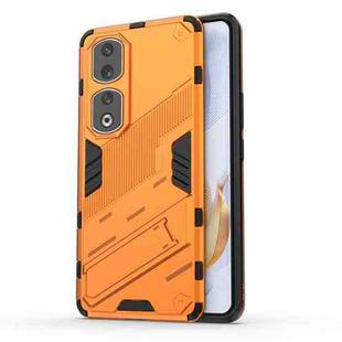 For Honor 90 Pro Punk Armor PC + TPU Phone Case with Holder(Orange)