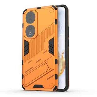 For Honor 90 Punk Armor PC + TPU Phone Case with Holder(Orange)