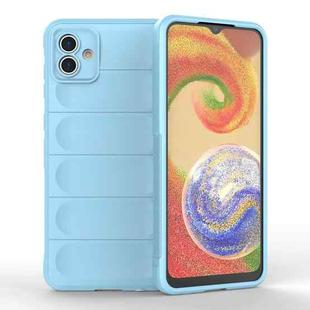 For Samsung Galaxy A04 4G Magic Shield TPU + Flannel Phone Case(Light Blue)