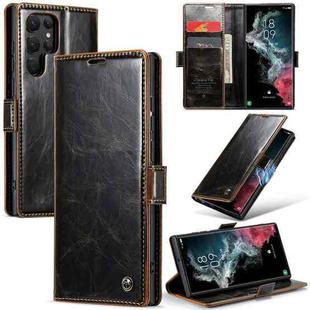 For Samsung Galaxy S22 Ultra 5G CaseMe 003 Crazy Horse Texture Leather Phone Case(Coffee)