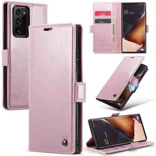 For Samsung Galaxy Note20 Ultra CaseMe 003 Crazy Horse Texture Leather Phone Case(Rose Gold)