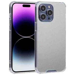 For iPhone 14 Pro Max Electroplated Mirror Acrylic Four Drop TPU Phone Case(Silver)