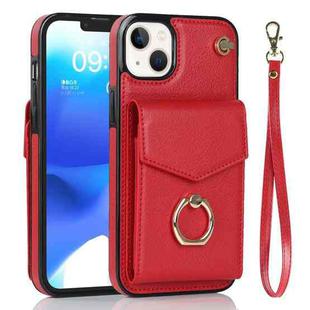 For iPhone 14 Anti-theft RFID Card Slot Phone Case(Red)