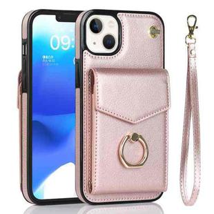 For iPhone 14 Anti-theft RFID Card Slot Phone Case(Rose Gold)