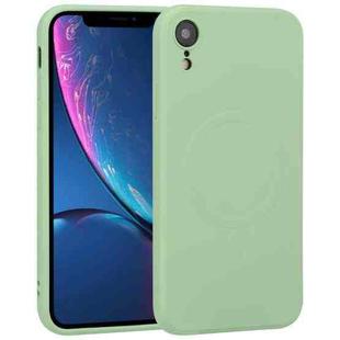 For iPhone XR Liquid Silicone Full Coverage Shockproof Magsafe Phone Case(Green)