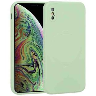 For iPhone XS Max Liquid Silicone Full Coverage Shockproof Magsafe Phone Case(Green)
