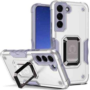 For Samsung Galaxy S23+ 5G Ring Holder Non-slip Shockproof Armor Phone Case(White)