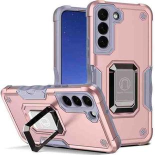 For Samsung Galaxy S23+ 5G Ring Holder Non-slip Shockproof Armor Phone Case(Rose Gold)