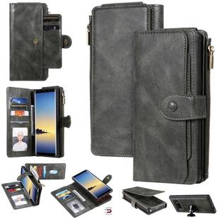 For Galaxy Note 8 Multifunctional Retro Detachable Magnetic Horizontal Flip Leather Case with Card Slots & Holder & Wallet & Photo Frame(Dark Green)