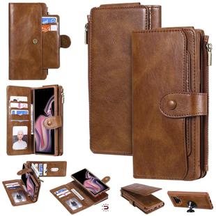 For Galaxy Note 9 Multifunctional Retro Detachable Magnetic Horizontal Flip Leather Case with Card Slots & Holder & Wallet & Photo Frame(Brown)