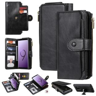 For Galaxy S9 Multifunctional Retro Detachable Magnetic Horizontal Flip Leather Case with Card Slots & Holder & Wallet & Photo Frame(Black)