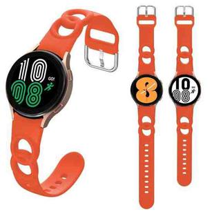 For Samsung Galaxy Watch 5 Pro 45mm Hollowed Double Loop Silicone Watch Band(Orange)