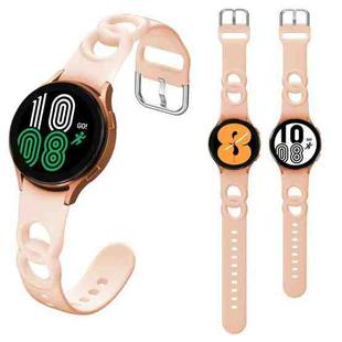 For Samsung Galaxy Watch 5 Pro 45mm Hollowed Double Loop Silicone Watch Band(Pink)