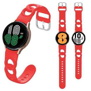 For Samsung Galaxy Watch 5 Pro 45mm Hollowed Double Loop Silicone Watch Band(Red)