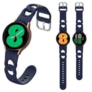 For Samsung Galaxy Watch 5 Pro 45mm Hollowed Double Loop Silicone Watch Band(Midnight Blue)
