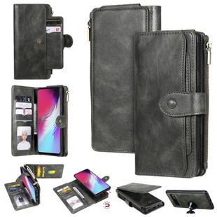 For Galaxy S10 5G Multifunctional Retro Detachable Magnetic Horizontal Flip Leather Case with Card Slots & Holder & Wallet & Photo Frame(Dark Green)