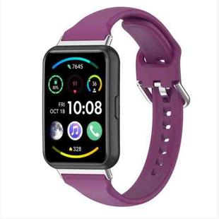 For Huawei Watch Fit 2 Small Waist Silicone Watch Band, Size:S(Dark Purple)