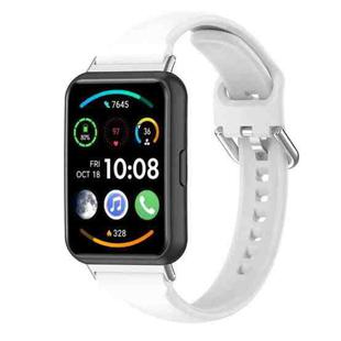 For Huawei Watch Fit 2 Small Waist Silicone Watch Band, Size:S(White)