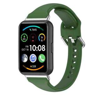 For Huawei Watch Fit 2 Small Waist Silicone Watch Band, Size:S(Army Green)