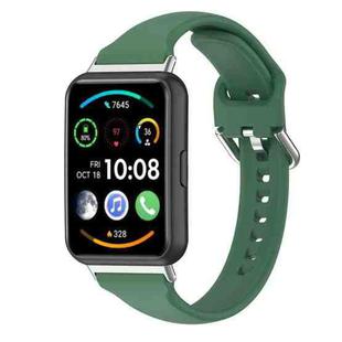 For Huawei Watch Fit 2 Small Waist Silicone Watch Band, Size:S(Midnight Green)
