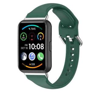 For Huawei Watch Fit 2 Small Waist Silicone Watch Band, Size:L(Green)