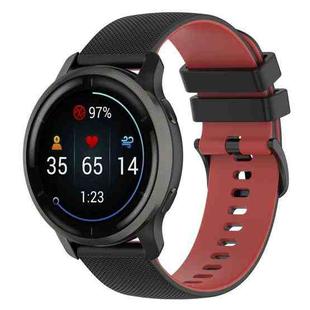 For Suunto 5 Peak Small Plaid Texture Two-color Silicone Watch Band(Black Red)