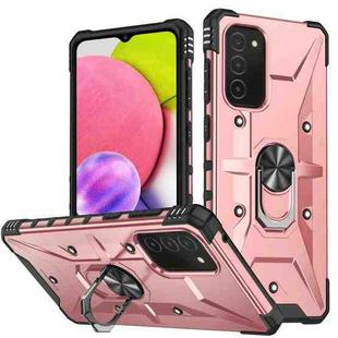 For Samsung Galaxy A02s / A3s US Ring Holder Phone Case(Rose Gold)