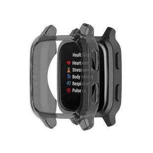 For Garmin Venu Sq 2 Half-cover TPU Watch Case(Transparent Black)