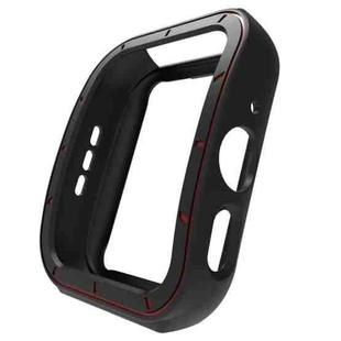 For OPPO Watch 3 Pro TPU Half-cover Hollowed Watch Case with scale(Black Red)