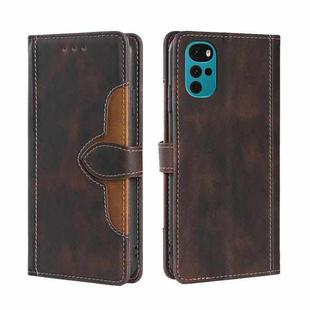 For Motorola Moto E32 India/E22s 4G Global Skin Feel Magnetic Buckle Leather Phone Case(Brown)