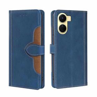 For vivo Y16 4G/Y02s 4G Skin Feel Magnetic Buckle Leather Phone Case(Blue)