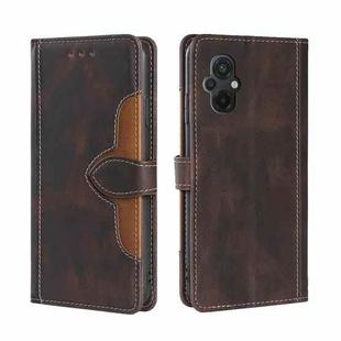 For Xiaomi Poco M5 4G Skin Feel Magnetic Buckle Leather Phone Case(Brown)